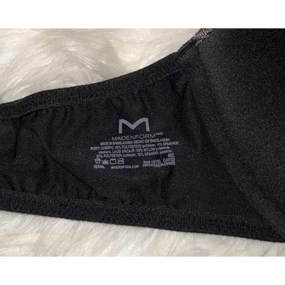 Maidenform Basically Sexy Push Up Bra Padded UW Womens 40C Black 05809 New - Picture 6 of 6